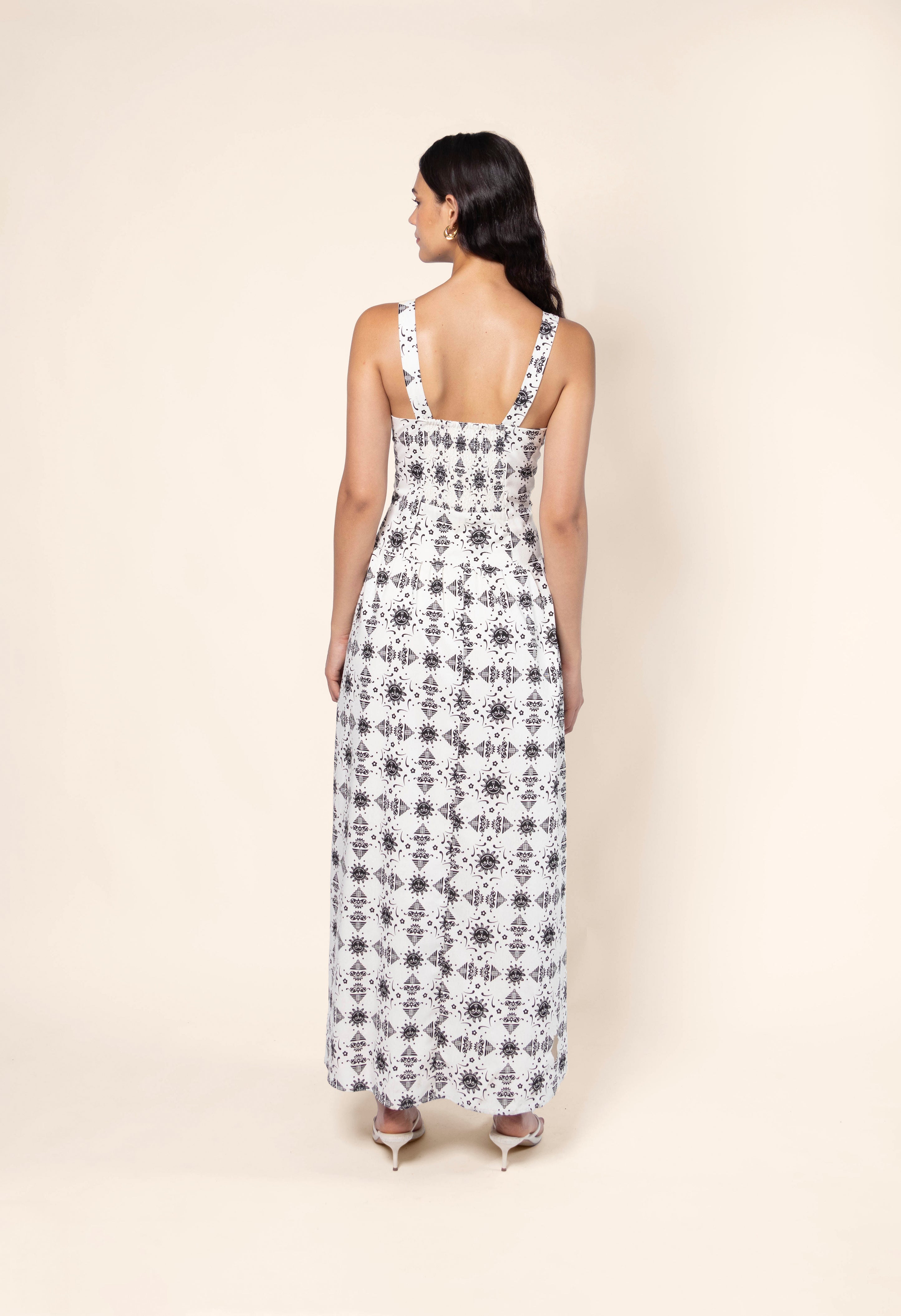 ANCESTRA LINEN MAXI DRESS